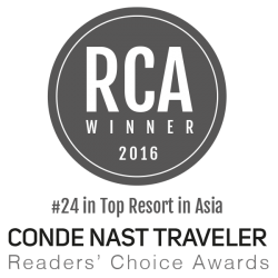 RCA Winner 2016 #24 in top Resort in Asia - CONDE NAST TRAVELER Readers' Choice Awards