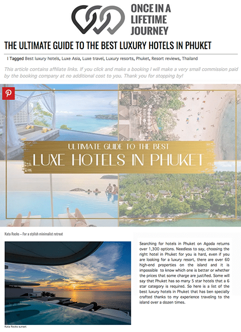 Best luxury hotels in phuket - Kata Rocks