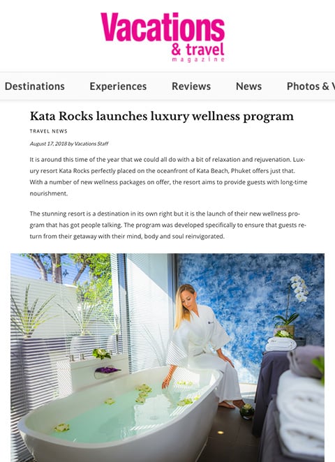 Vacations & travel - Kata Rocks launches luxury wellness program