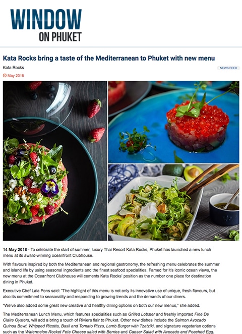 Kata Rocks - new lunch menu