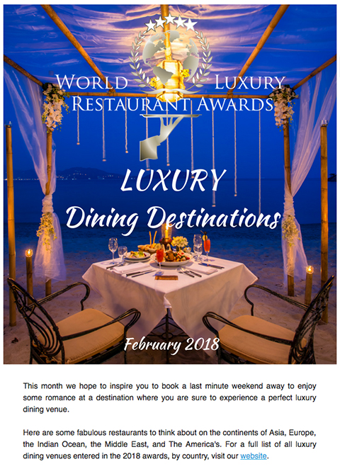 World luxury restaurant award 