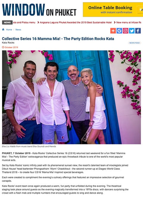Window on Phuket - Collective Series 16 Mamma Mia! - The Party Edition Rocks Kata