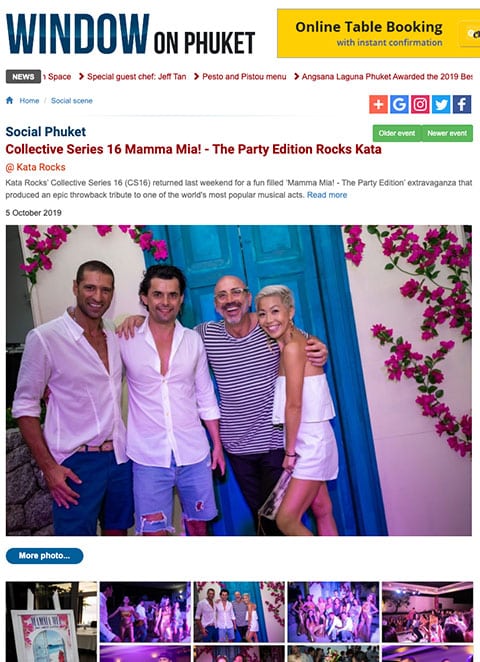 Window on Phuket - Collective Series 16 Mamma Mia! - The Party Edition Rocks Kata
