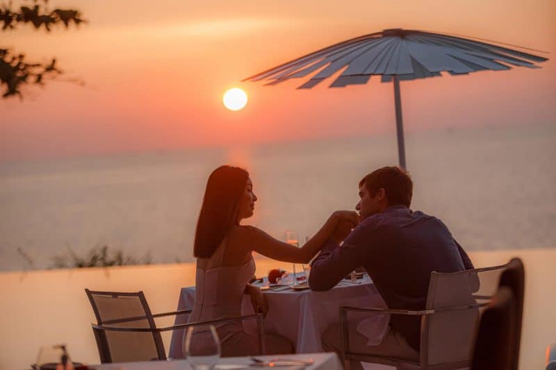 Valentine’s Day Experiences at Kata Rocks - Poolside Dining Table