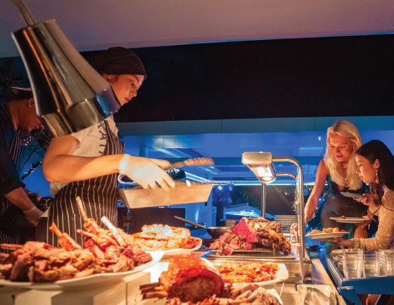Live buffet carving station at Kata Rocks New Year’s Eve Gala Dinner, 5-star luxury resort in Phuket